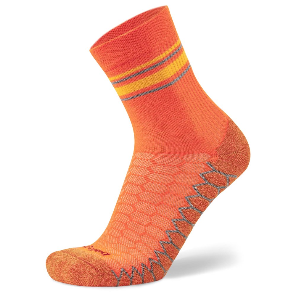Balega Womens Silver Mini Crew Performance Running Socks, Neon Orange, Small US