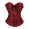 frawirshau Corsets for Women Floral Overbust Corset Bustier Lingerie Top Corset Costume Women Red and Black XS view 1