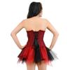 frawirshau Corsets for Women Floral Overbust Corset Bustier Lingerie Top Corset Costume Women Red and Black XS view 3