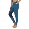 beroy Women Horse Riding Knee-Patches Pants Ladies Equestrian Front-Zip Breeches Legging with Pockets(Deep Blue,L) view 2