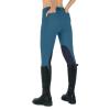 beroy Women Horse Riding Knee-Patches Pants Ladies Equestrian Front-Zip Breeches Legging with Pockets(Deep Blue,L) view 3