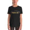 1977 Trans AM Firebird Outline Muscle Car Graphic Youth Short Sleeve T-Shirt Black view 1