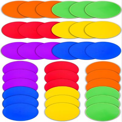 Vhxorrz Poly Spot Markers 9 inch 36 Pcs Non-Slip Rubber Agility Markers Flat Field Cones Floor Dots for Football, Soccer, Basketball Training Markers, School Activities, Exercise Drills 6 Colors