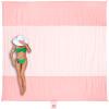 WEKAPO Beach Blanket - Sandproof Waterproof Extra Large Beach Mat | Oversized Sand-Free Lightweight Quick-Drying | Beach Vacation Essentials with Stakes & Corner Pockets (Pink, 7x7 FT ) view 1