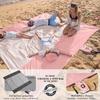 WEKAPO Beach Blanket - Sandproof Waterproof Extra Large Beach Mat | Oversized Sand-Free Lightweight Quick-Drying | Beach Vacation Essentials with Stakes & Corner Pockets (Pink, 7x7 FT ) view 3