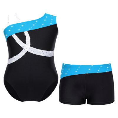 TSSOE Kids Girls Glitter Rhinestone Ballet Dance Outfits Gymnastics Leotard Set Tracksuit Jumpsuit B02 6 Years