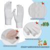Winter Hat Gloves Scarf Set for Kids Earflap Beanie with Cute Pom Knit Boys Girls Children Baby Toddler White Warm Wool Fleece Lining 6 7 8 9 10 Years Old view 3