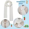 Winter Hat Gloves Scarf Set for Kids Earflap Beanie with Cute Pom Knit Boys Girls Children Baby Toddler White Warm Wool Fleece Lining 6 7 8 9 10 Years Old view 4