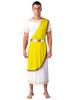 Hansber Men's Ancient Greek Costume Short Sleeve Roman Toga Costume Robe Halloween Cosplay Fancy Dress Up Yellow Large view 1
