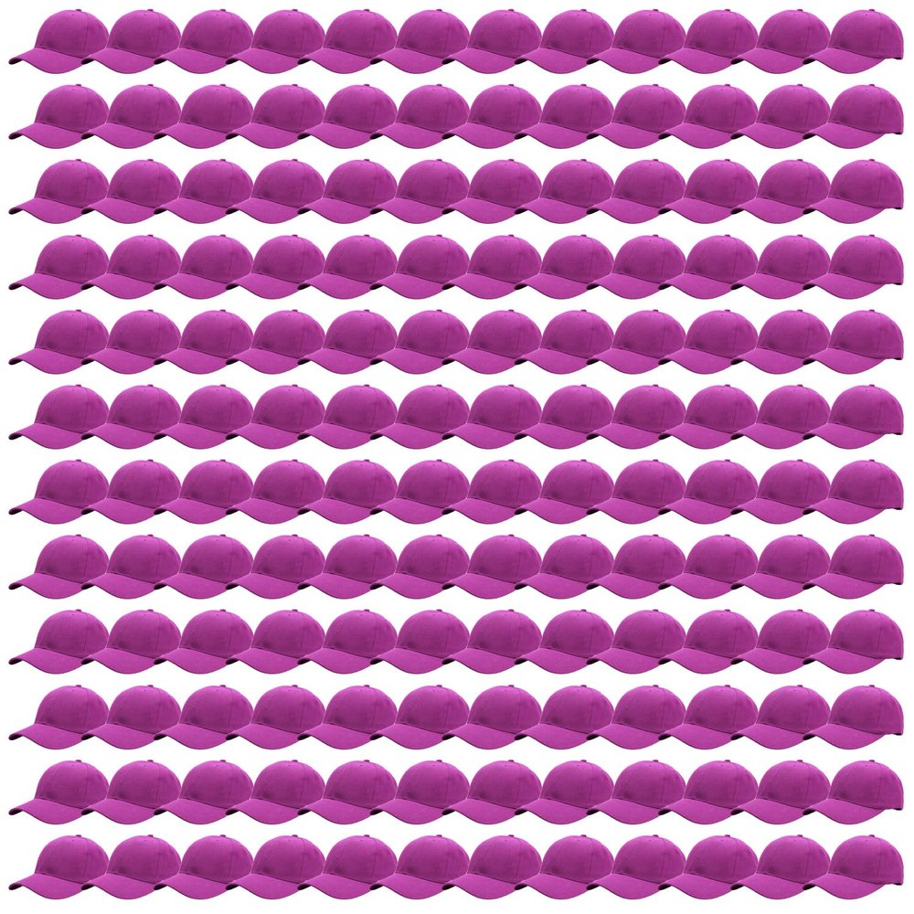 144 Pack Unisex Baseball Cap Bulk Wholesale Plain Blank Hat Adjustable Size Fuchsia