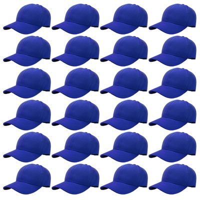 24 Pack Unisex Baseball Cap Bulk Wholesale Plain Blank Hat Adjustable Size Royal
