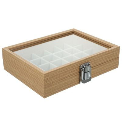 Alipis Box Jewelry Storage Case Grid Jewelry Organizer Jewelry Case Grid Trinket Organizer Trinket Holder Jewelry Holder Jewelry Organizer with Clear Lid Wood Storage Case Jewelry Tray