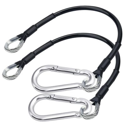 Aoheke 10" Gym Cable Extension Compatible with Bowflex Home Gym Machine Accessories for LAT/Tricep Pull Down and Leg Extensions Machine Thick 0.2" (1 Pair)
