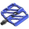 BUCKLOS MTB Flat Pedals Mountain Bike Pedals, 3 Bearings CNC Adult Road Bike Pedals, Bicycle Platform Aluminum Alloy Non-Slip Pedal for Gravel Bike/BMX 9/16"(Blue)