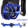 BUCKLOS MTB Flat Pedals Mountain Bike Pedals, 3 Bearings CNC Adult Road Bike Pedals, Bicycle Platform Aluminum Alloy Non-Slip Pedal for Gravel Bike/BMX 9/16"(Blue) view 3