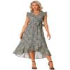 Allegra K Flowy Ruffle Midi Dress for Women's Summer Beach Sleeveless Wrap V Neck Split Midi Dresses X-Small Black view 1