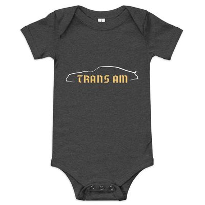 1977 Trans AM Firebird Outline Muscle Car Owner Baby Baby T-Shirt, Infant Tee | Car Enthusiast Dark Grey Heather