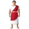 Hansber Men's Ancient Greek Costume Short Sleeve Roman Toga Costume Robe Halloween Cosplay Fancy Dress Up Burgundy X-Large view 1