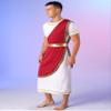 Hansber Men's Ancient Greek Costume Short Sleeve Roman Toga Costume Robe Halloween Cosplay Fancy Dress Up Burgundy X-Large view 3