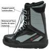 Alpine Swiss Men's Snowboard Boots | Waterproof, Custom-Fit Liner, Medium Flex for All-Mountain Riding, Winter Snow Boots Gray 8 M US view 3