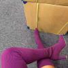 Women's Thigh High Boots Over-the-Knee Boots Stretchy Knit Round Toe Knee High Boots Black Stretch Suede Chunky Heel Platform Over The Knee Thigh High Boots Fashion Long Fall Boots (D-Purple, 9) view 2