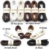 YJRVFINE Round Waxed Shoe Laces: 2 Pairs 47 Inch Beige Thin Oxford Shoelaces for Dress Shoes view 4
