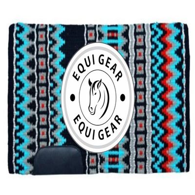 EQUIGEAR Horse Western Show Saddle pad/New Zealand Wool Western Saddle Blanket Top Wool Pad Sensor Flex (Customization Available) J51 (34x36)