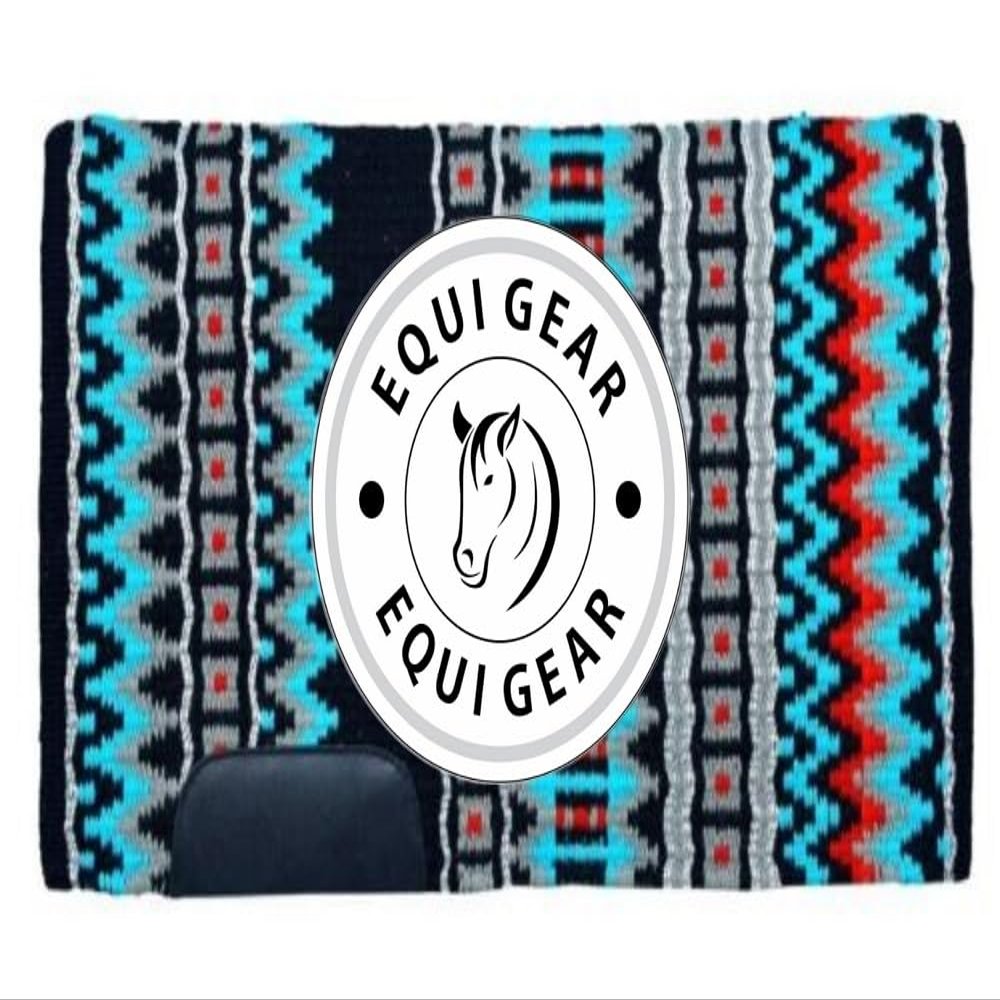 EQUIGEAR Horse Western Show Saddle pad/New Zealand Wool Western Saddle Blanket Top Wool Pad Sensor Flex (Customization Available) J51 (34x36)