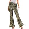 GOKKILRW Womens Sequin Pants High Waisted Sparkle Bell Bottoms Trousers Glitter Wide Leg Palazzo Lounge Flared Pants Disco Dance Party Sparkle Sequin Bling Glitter Trousers Streetwear Gold view 2