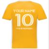 Custom Soccer Jersey with Name Number Team Logo Personalized Soccer V-Neck Shirt for Adult Medium Gold view 4