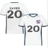 Custom Soccer Jersey with Name Number Team Logo Personalized Soccer V-Neck Shirt for Adult 3X-Large White/Navy view 2