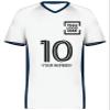 Custom Soccer Jersey with Name Number Team Logo Personalized Soccer V-Neck Shirt for Adult 3X-Large White/Navy view 3