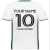 Custom Soccer Jersey with Name Number Team Logo Personalized Soccer V-Neck Shirt for Adult 3X-Large White/Navy view 4
