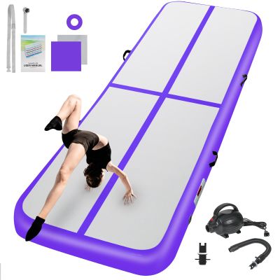 16.5FT Inflatable Air Gymnastics Mat Training Mats 4inches Thickness Inflatable Tumble Track for Home Use/Training/Yoga/Cheerleading/Water with Pump