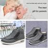 bumuam Walking Adjustable Diabetic Shoes, Men's Diabetic Winter Warm Fleece Shoes Non-Slip Round Toe Adjustable Wide Memory Form Arthritis Swollen Boots Men 5/Women 6 view 2