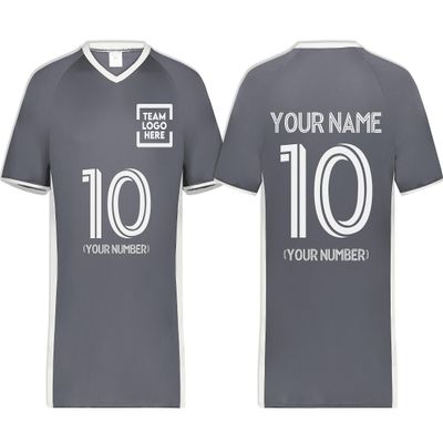 Custom Soccer Jersey with Name Number Team Logo Personalized Soccer V-Neck Shirt for Adult 3X-Large Graphite