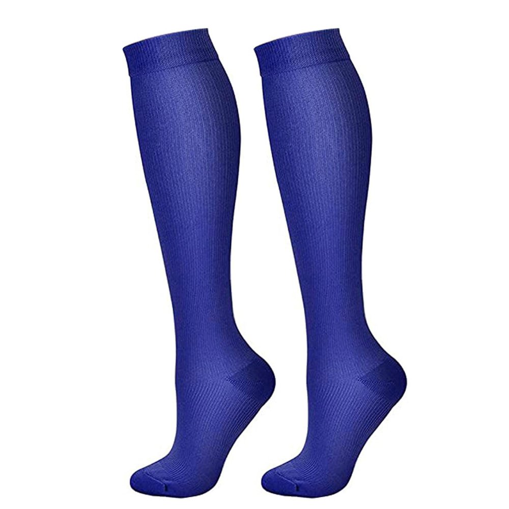 Dressnu Sports soccer socks long compression socks non-slip calf socks compression Dark blue 2 pairs L