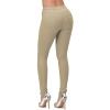 GOKKILRW Womens High Waist Stretch Cotton Jeggings with Pockets Pull-On Skinny Moto Biker Leggings Stretchy Slim Fit Skinny Jeans Pencil Denim Pants Tights Khaki view 3