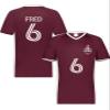 Custom Soccer Jersey with Name Number Team Logo Personalized Soccer V-Neck Shirt for Adult Large Maroon view 2