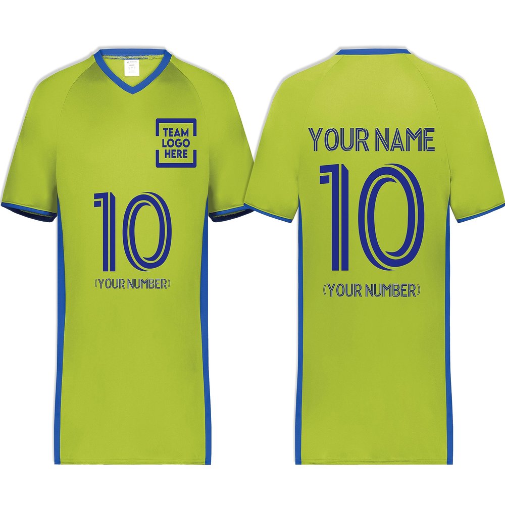Custom Soccer Jersey with Name Number Team Logo Personalized Soccer V-Neck Shirt for Youth X-Large Lime