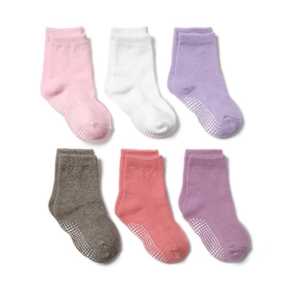 BBPIG Baby Socks Cotton Toddler Socks Grips Non Slip Bottom Kids Socks Boys Girls Low Cut for Infants (0-1T, Girls)