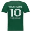 Custom Soccer Jersey with Name Number Team Logo Personalized Soccer V-Neck Shirt for Adult Medium Dark Green view 4