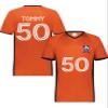 Custom Soccer Jersey with Name Number Team Logo Personalized Soccer V-Neck Shirt for Adult 3X-Large Orange view 2