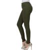 GOKKILRW Womens High Waist Stretch Cotton Jeggings with Pockets Pull-On Skinny Moto Biker Leggings Stretchy Slim Fit Skinny Jeans Pencil Denim Pants Tights Green view 2