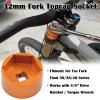 Sporthfish Fork Topcap Socket, Orange, 32mm 3/8 Drive Flat Socket for Fox 36/38/40 Series Mountain Bike Fork Topcap Nuts view 3