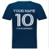Custom Soccer Jersey with Name Number Team Logo Personalized Soccer V-Neck Shirt for Adult Medium Navy view 4