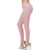 GOKKILRW Womens High Waist Stretch Cotton Jeggings with Pockets Pull-On Skinny Moto Biker Leggings Stretchy Slim Fit Skinny Jeans Pencil Denim Pants Tights Pink view 2