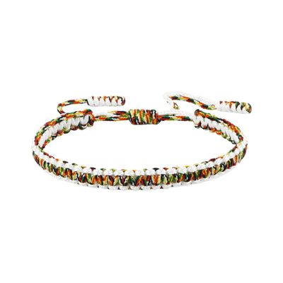 COLORFUL BLING Tibetan Buddhist Bracelets for Women Men Handmade Braided Rope String Lucky Protection Wristbands Prayer Family Couple Jewelry-mix white