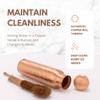 AVA DESIGNZ CLEO HOME 100% Pure Copper Water Bottle for Drinking, 32 Oz Large Hammered Ayurvedic Copper Bottle with Canvas Bag & Cleaning Brush, Leak-Proof Water Vessel view 4
