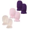 Zsedrut 3 Pairs Kids Winter Glove Fleece Lined Baby Girl Mittens Warm Toddler Boys Gloves (White+Light Pink+Deep Purple,S) view 1